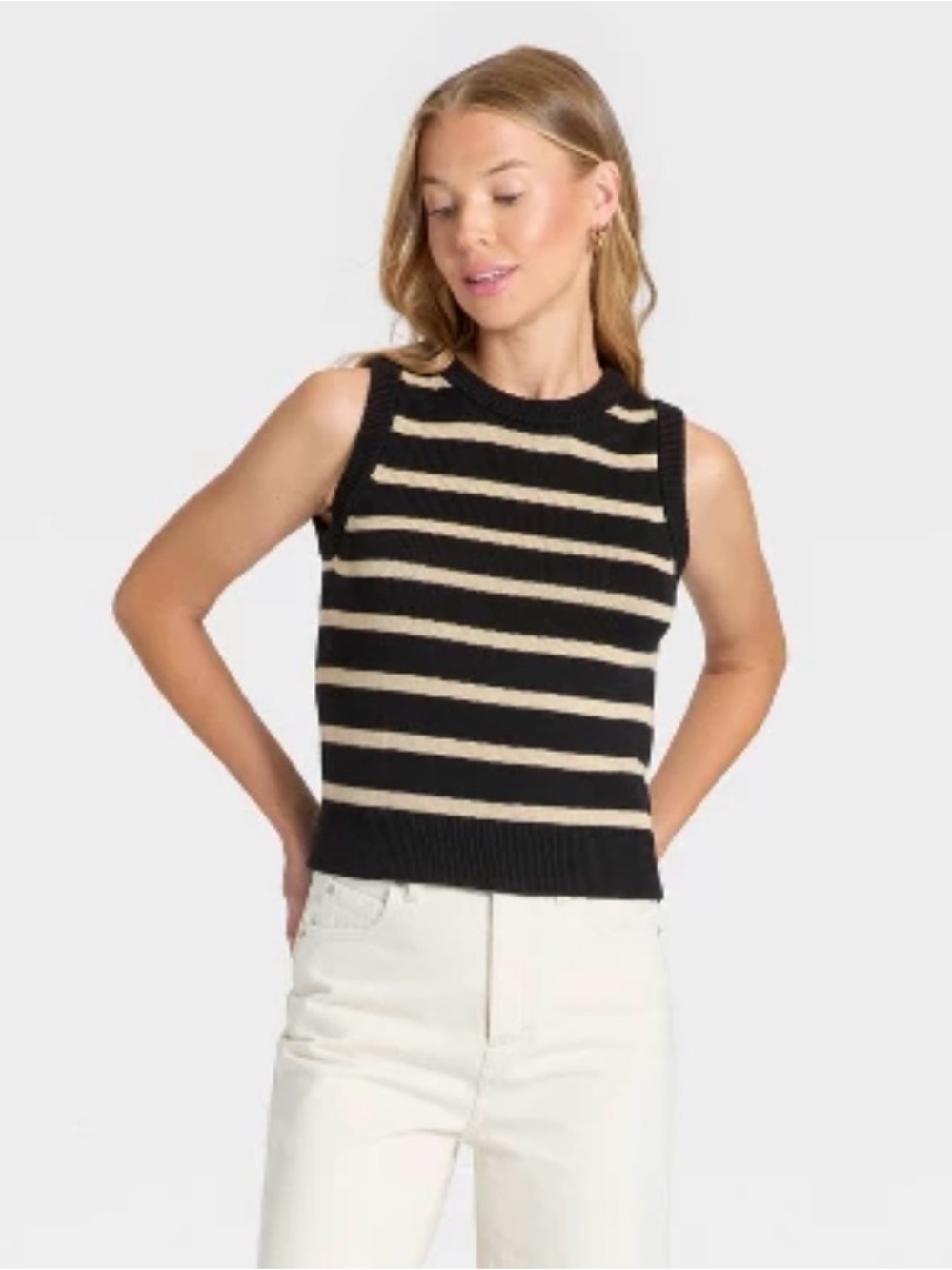 UNIVERSAL THREAD Striped Sweater Tank Top (M)